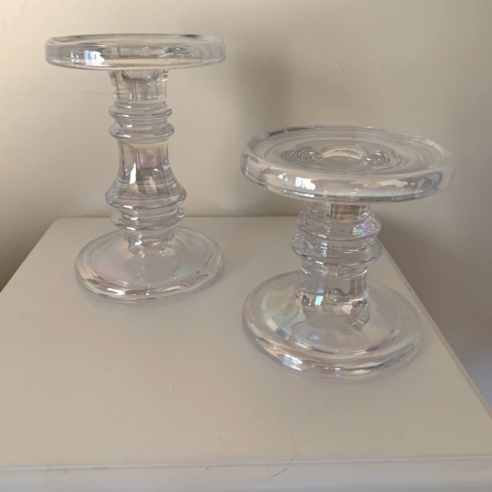 Iridescent Pillar Candle Holders